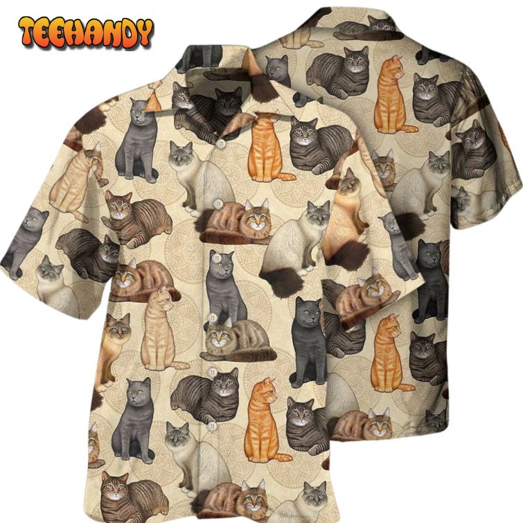 Cat Make Me Happy Lovely Hawaiian Shirt, For Cat Lovers