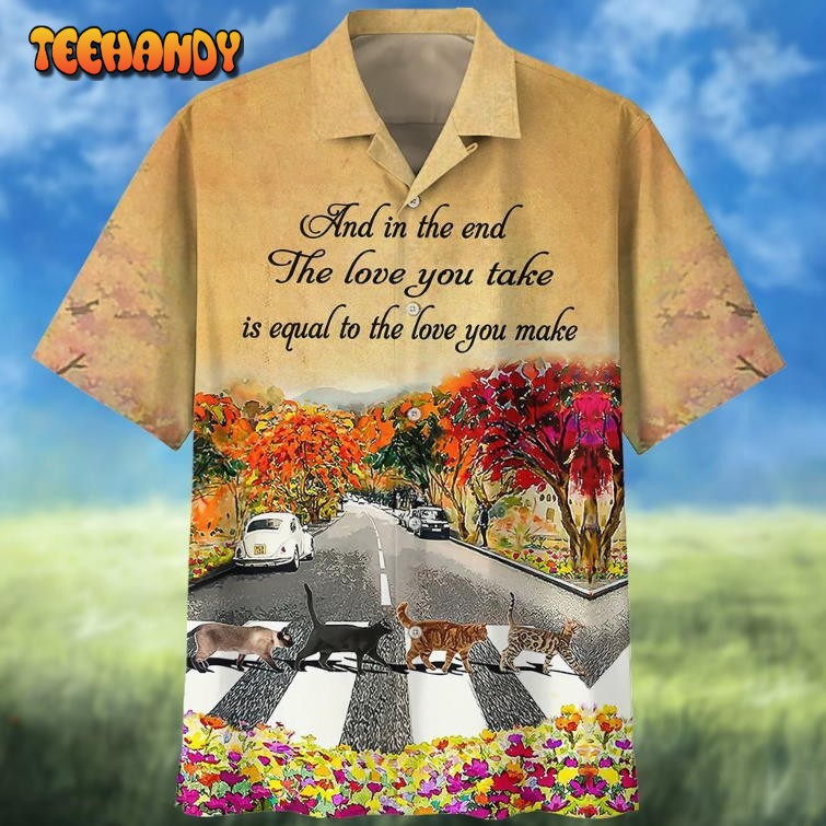 Cats Abbey Roads 3D Hawaiian Shirt Cat Hawaiian Shirts Aloha Hawaii Shirts