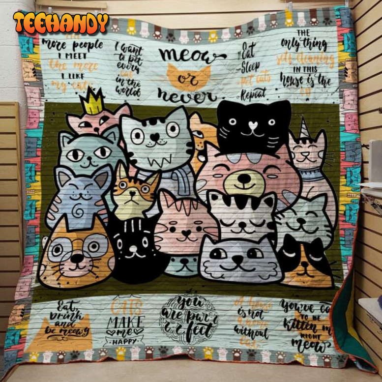 Cats Make Me Happy 3D Customized Quilt Blanket