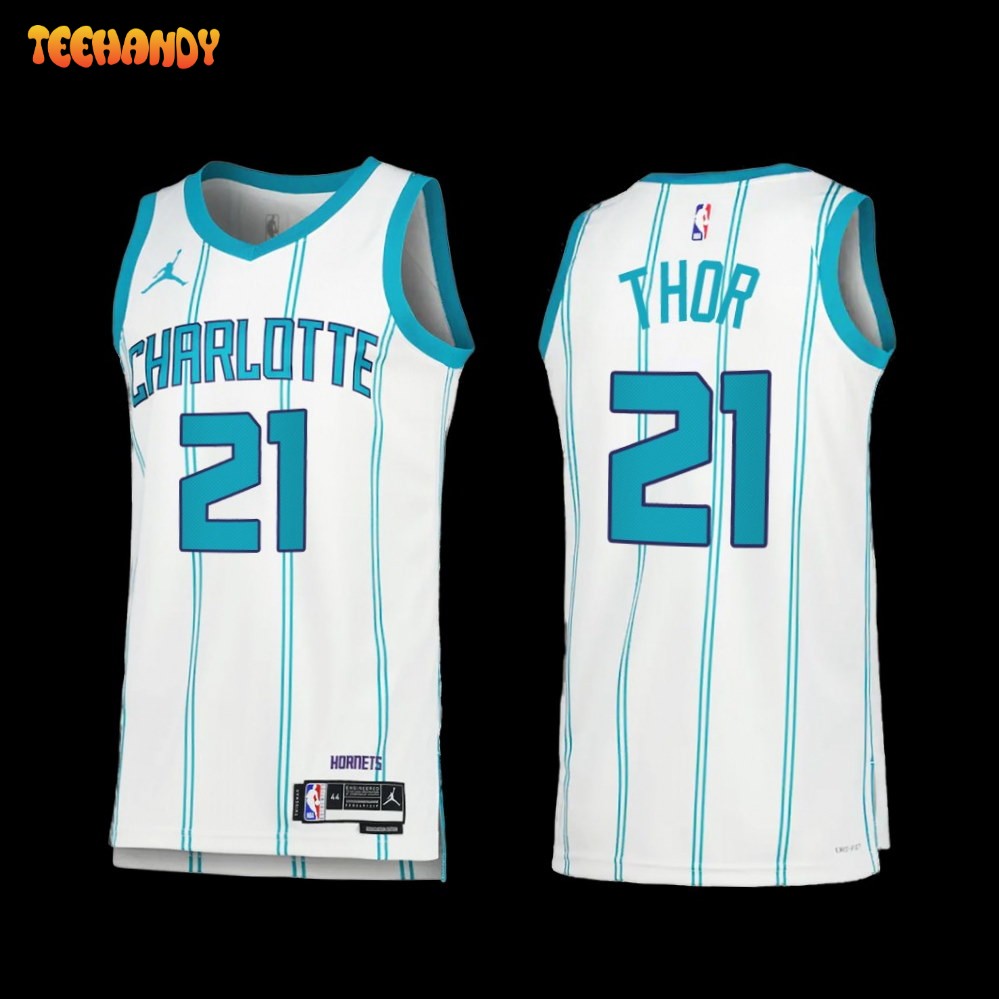 Charlotte Hornets JT Thor 2022-23 White Association Edition Jersey