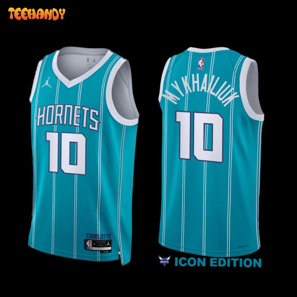 Charlotte Hornets Svi Mykhailiuk 2022-23 Icon Edition Jersey Teal