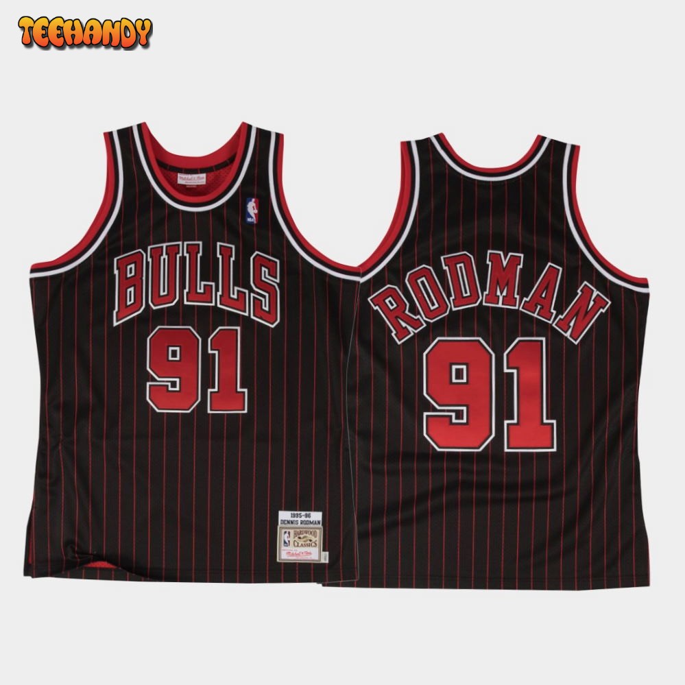 Chicago Bulls Dennis Rodman Black 1995-96 Throwback Jersey