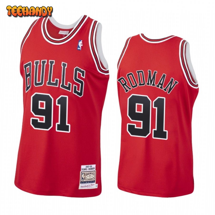 Chicago Bulls Dennis Rodman Red Throwback Jersey