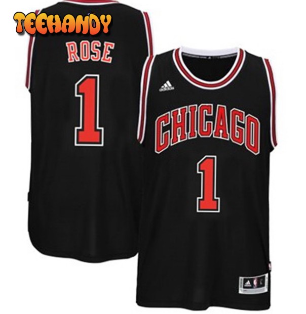 Chicago Bulls Derrick Rose Black Throwback Jersey