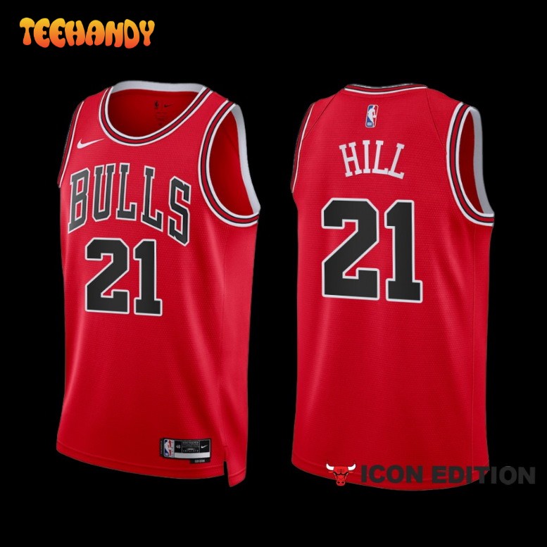Chicago Bulls Malcolm Hill 2022-23 Icon Edition Jersey Red