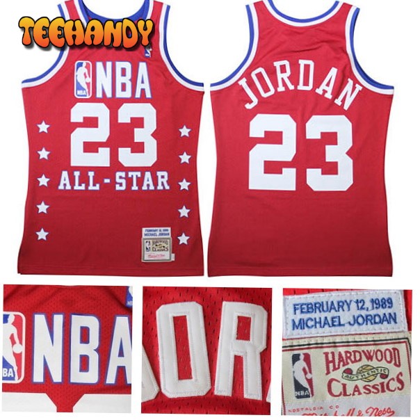 Chicago Bulls Michael Jordan 1989 All Star Red Throwback Jersey