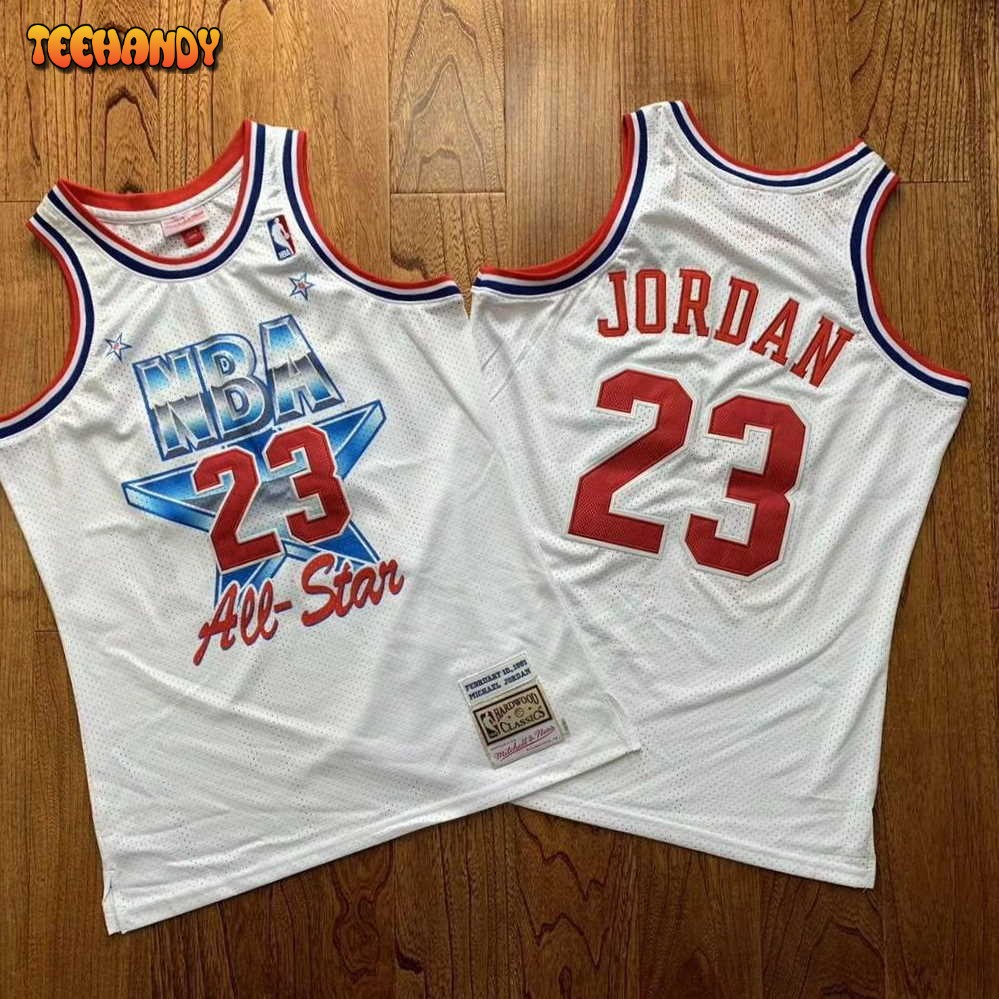 Chicago Bulls Michael Jordan 1991 All Star White Throwback Jersey
