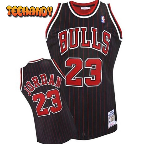 Chicago Bulls Michael Jordan Black Stripes Throwback Jersey