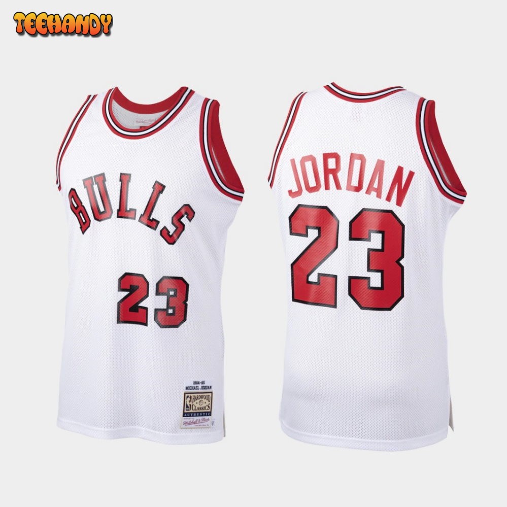 Chicago Bulls Michael Jordan Bulls White 1984-85 Throwback Jersey