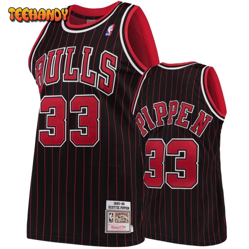 Chicago Bulls Scottie Pippen Black 1995-96 Throwback Jersey