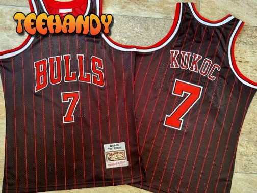 Chicago Bulls Toni Kukoc Black Stripes 1995 1996 Throwback Jersey