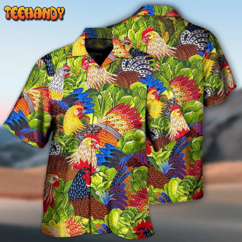 Chicken Family Lover Colorful Hawaiian Shirt