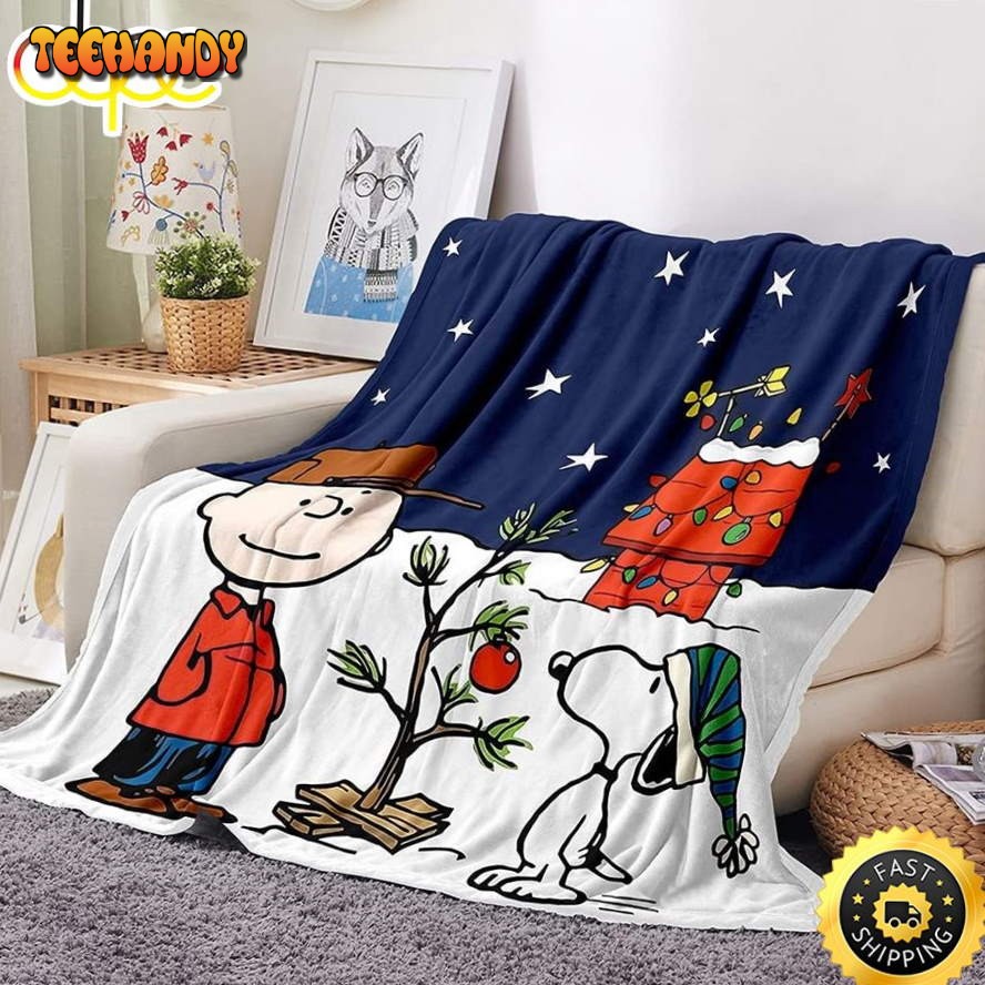 Christma Snoopy Merry Christmas Dog Tree Snowflake Snoopy Blanket Christmas