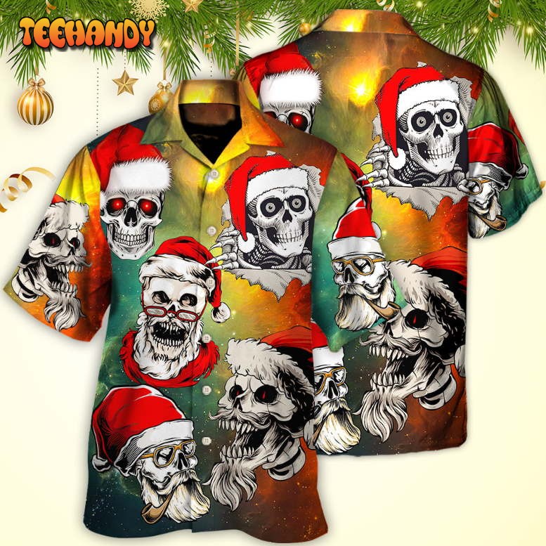 Christmas Bad Santa Skull Love Xmas Galaxy Hawaiian Shirt