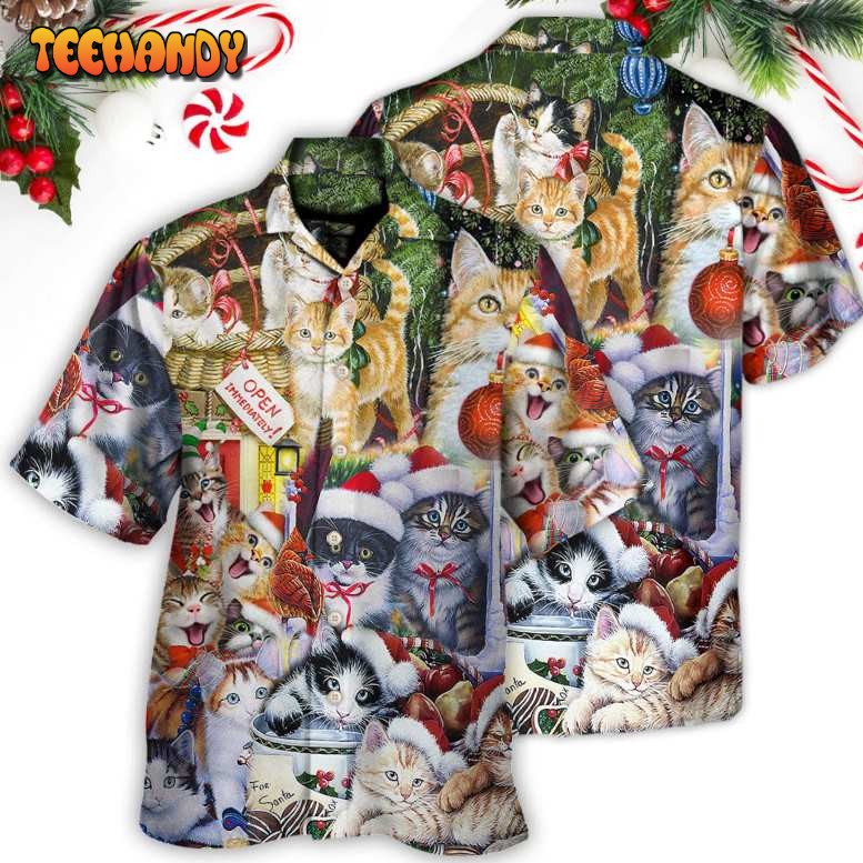 Christmas Cat Love Xmas Hawaiian Shirt