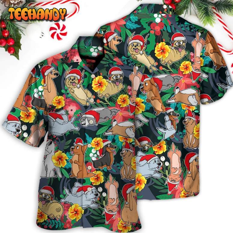 Christmas Dog Santa Merry Xmas Hawaiian Shirt