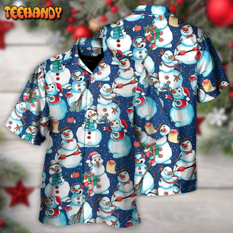 Christmas Happy Snowman Xmas Hawaiian Shirt