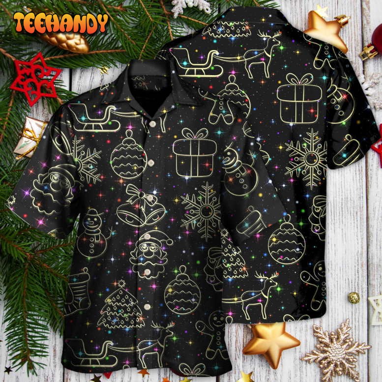 Christmas Neon Light Stary Amazing Night Hawaiian Shirt