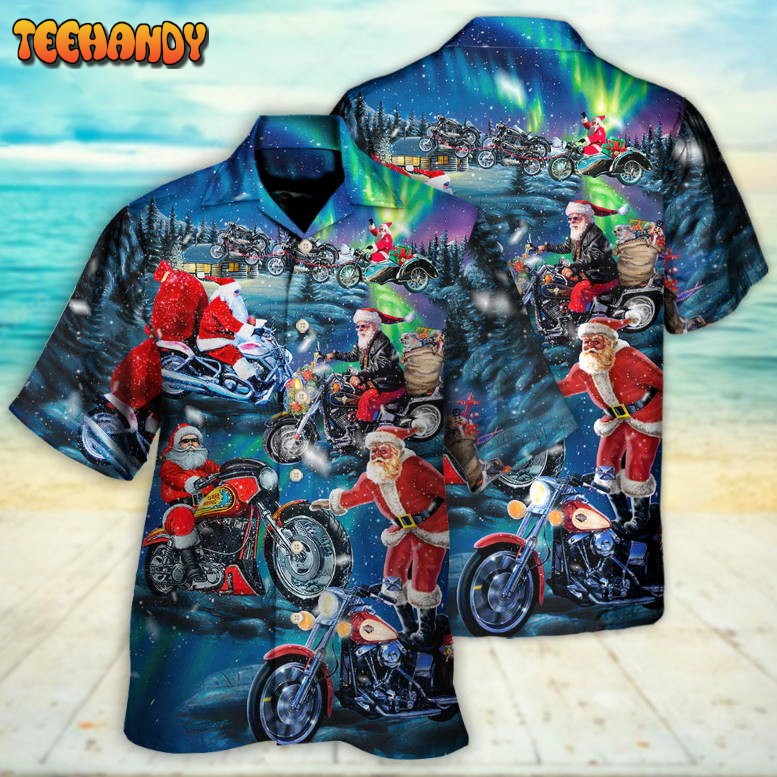 Christmas Santa Biker Crazy Driving Hawaiian Shirt