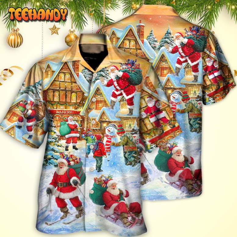 Christmas Santa Claus In The Town Xmas Is Coming Hawaiian Shirt