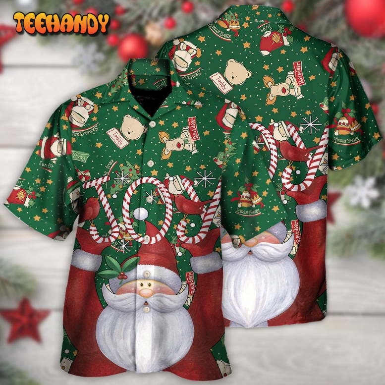 Christmas Santa Claus Lover Joy Green Style Hawaiian Shirt