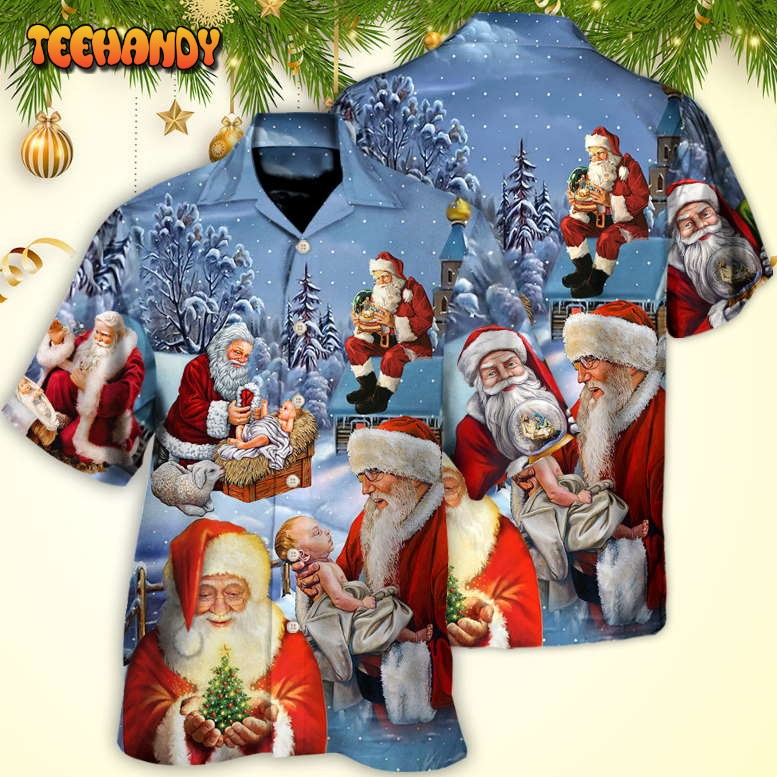 Christmas Santa Love Jesus Happy Xmas Is Coming Hawaiian Shirt