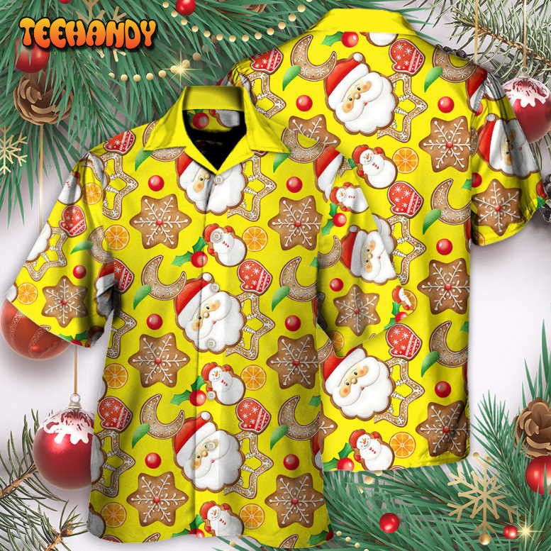 Christmas Santa Snowman Gingerbread And Sweets Hawaiian Shirt