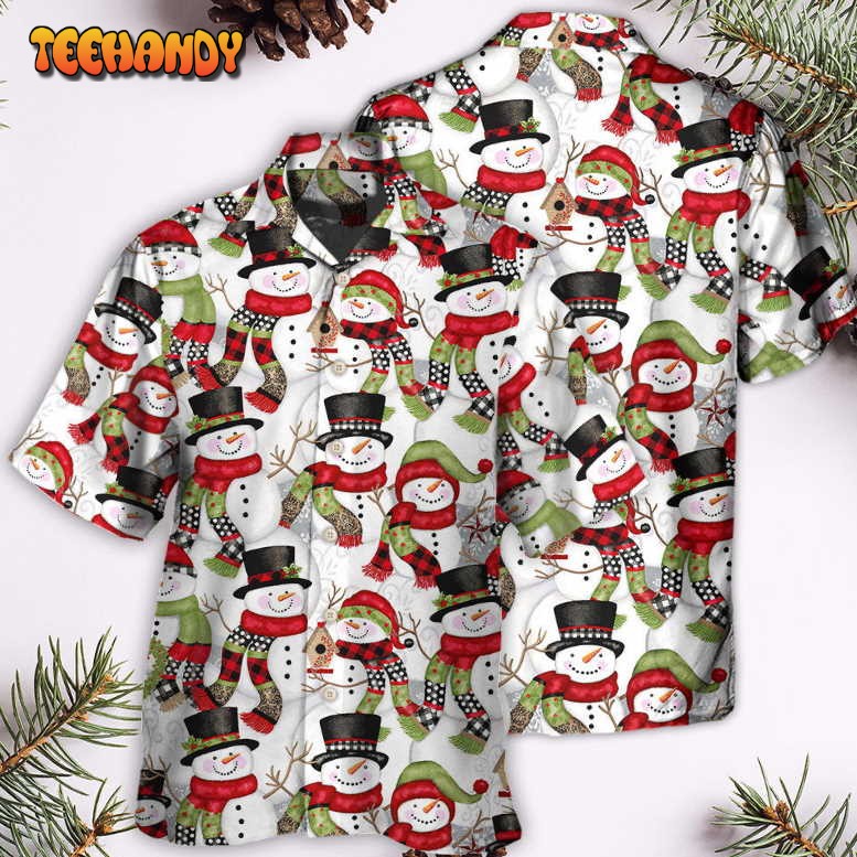 Christmas Snowman Family Happy Christmas Hawaiian Shirt