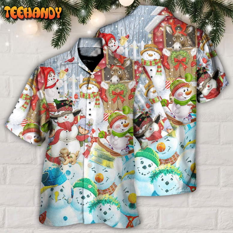 Christmas Snowman Happy Farm Holiday Christmas Hawaiian Shirt