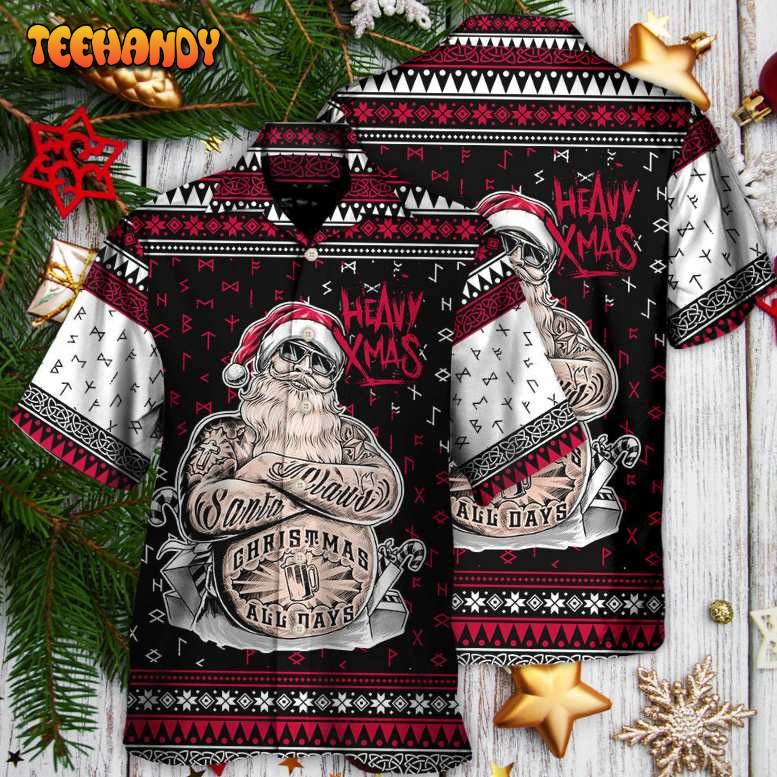 Christmas Tattoo Santa Funny Merry Xmas Hawaiian Shirt