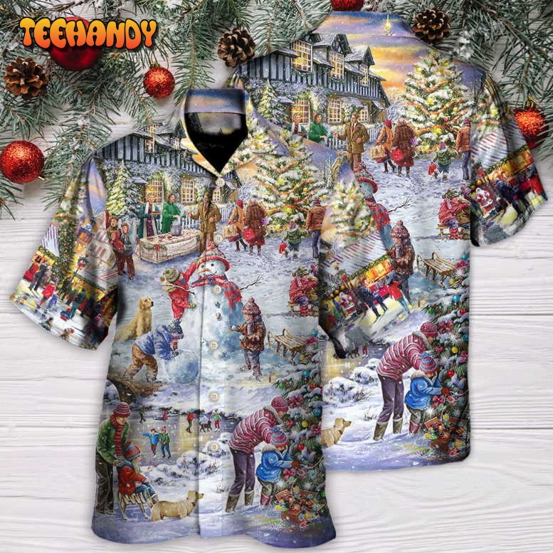 Christmas Winter Holiday Santa Claus Is Coming Hawaiian Shirt