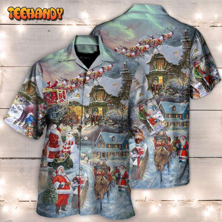 Christmas Wonderful Time Of The Year Santa Claus Coming Hawaiian Shirt