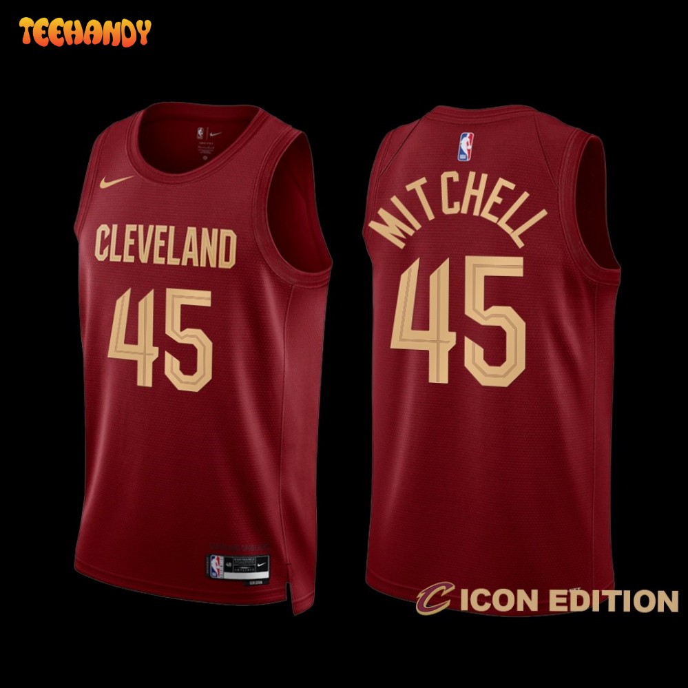 Cleveland Cavaliers Donovan Mitchell 2022-23 Icon Edition Jersey Wine