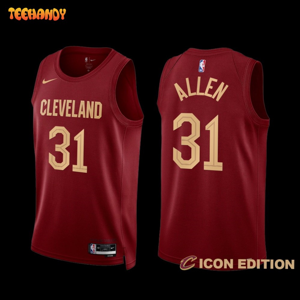 Cleveland Cavaliers Jarrett Allen 2022-23 Icon Edition Jersey Wine