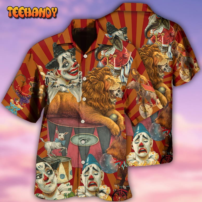 Clown Funny Happy Lion Hawaiian Shirt