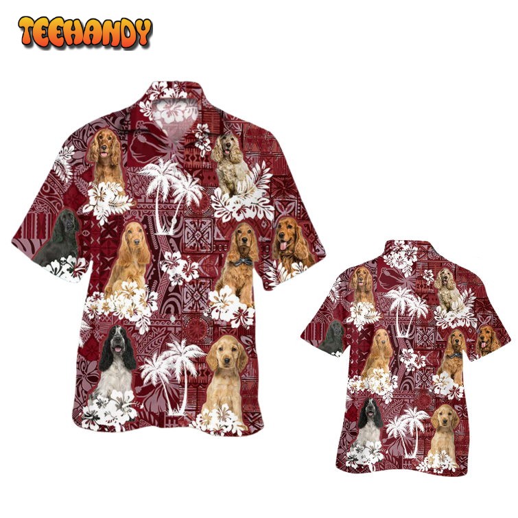 Cocker Spaniel Hawaiian Shirt, Red Hawaiian Shirt For Dog Lovers