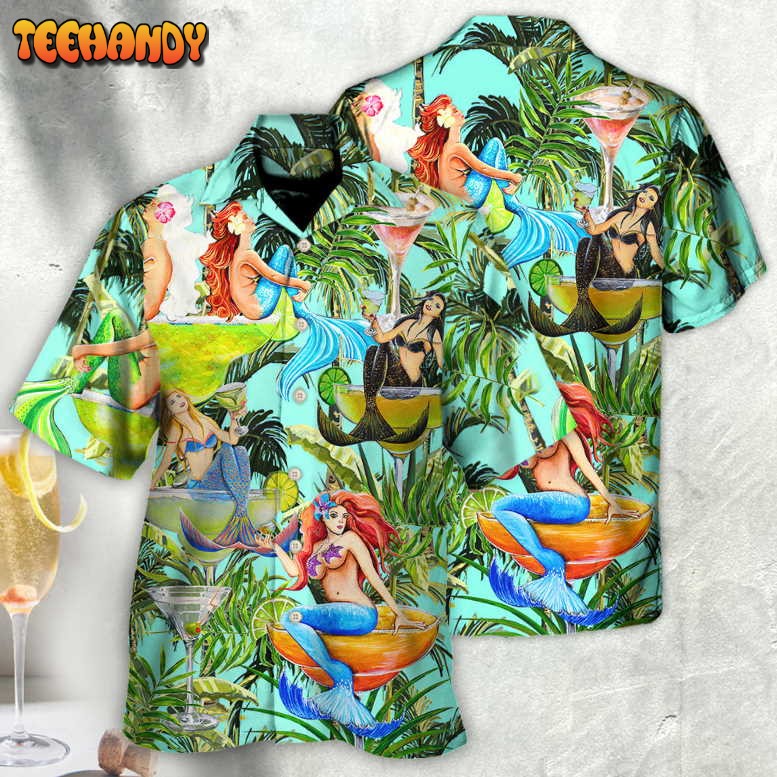 Cocktail And Mermaid Fantasy Beautiful Tropical Hawaiian Shirt