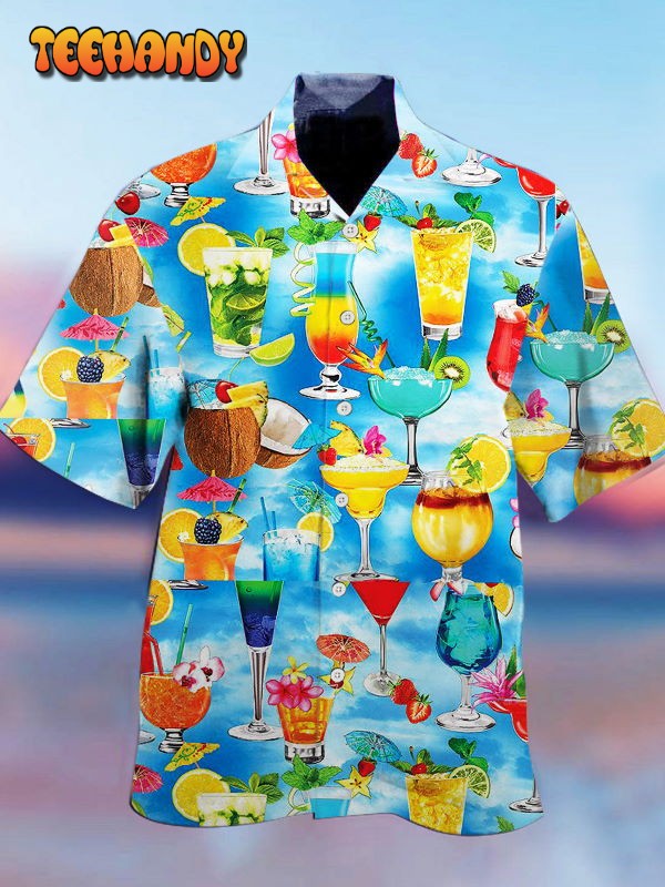 Cocktail Hawaiian Shirt, Aloha Hawaii Shirt, Gift for Summer Holidays