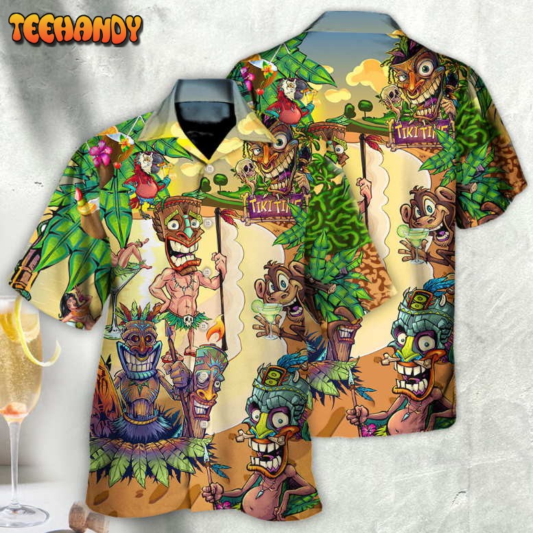 Cocktail Tiki Bar Summer Beach Hawaiian Shirt