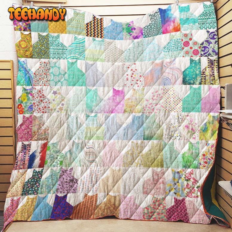 Color Cats Customize Quilt Blanket