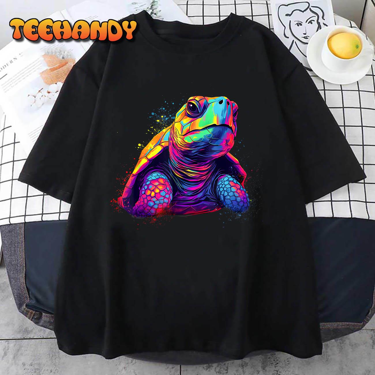 Colorful Turtle, Spirit Animal, Multicolor Art, T-Shirt