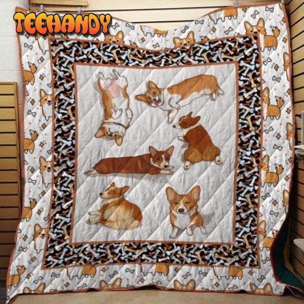 Corgi Dog 3D Customized Quilt Blanket