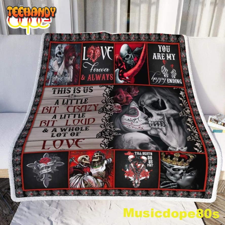 Couple Skull This Is Us Halloween Sofa Fleece Throw Blanket  Halloween