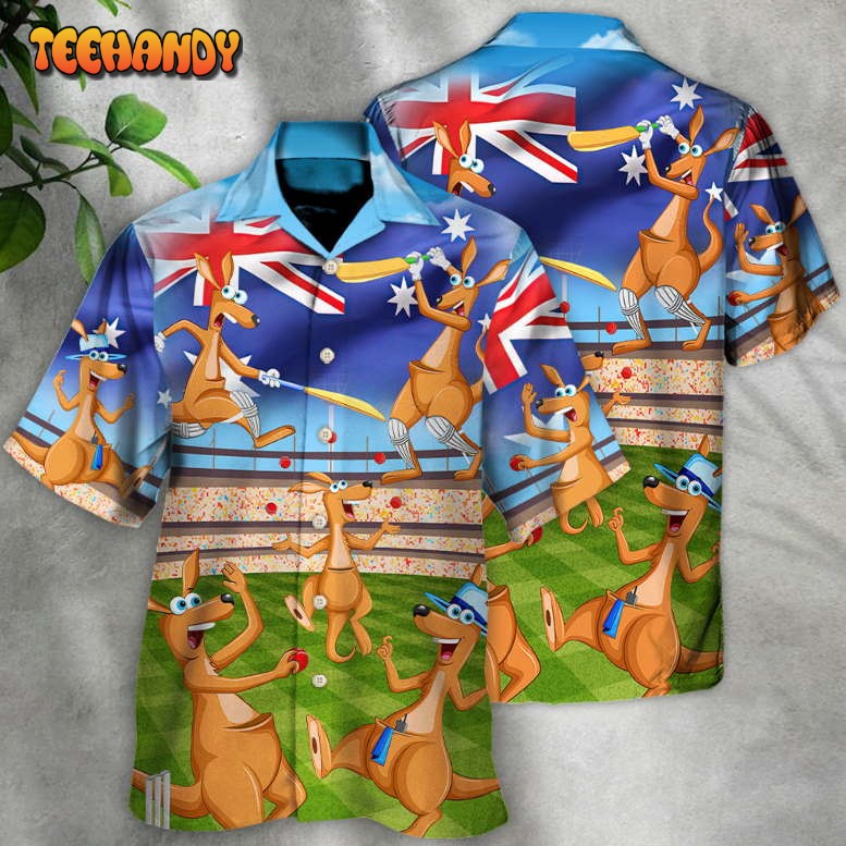 Cricket Kangaroo Play Cricket Funny We Love Cricket Hawaiian Shirt