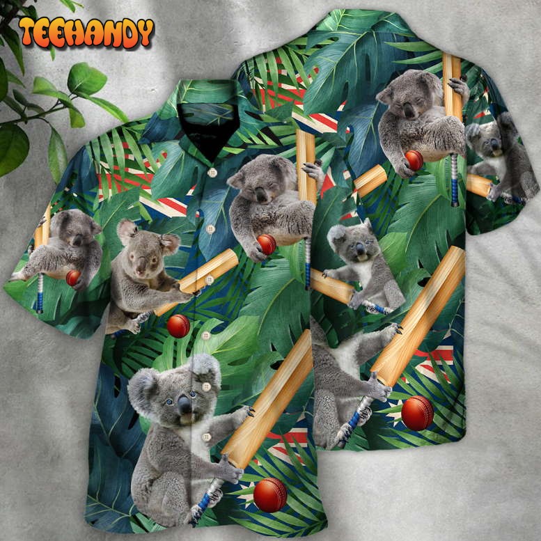 Cricket Koala Funny Lover Cricket And Koala Hawaiian Shirt