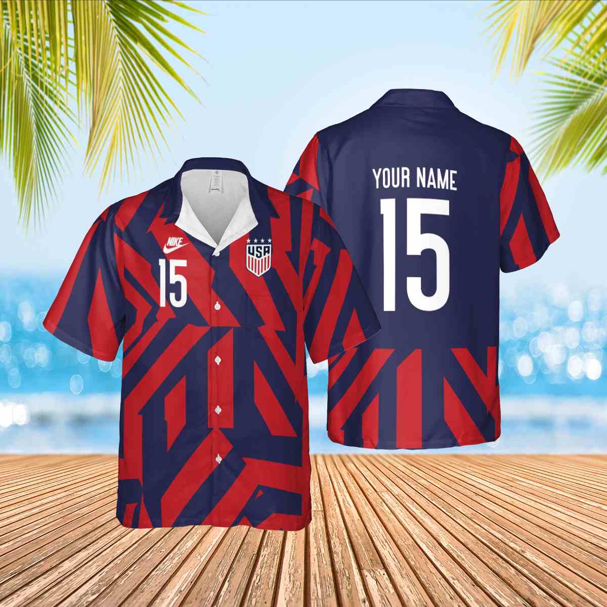 Custom Name Nike United States Megan Rapinoe Away World Cup 2019 Soccer Wearhouse Hawaii Shirt