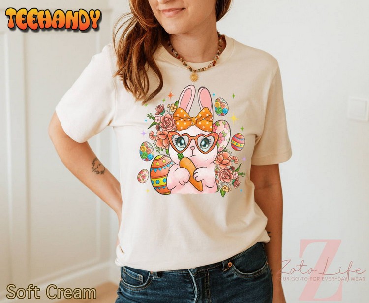 Cute Bunny Easter Day Shirt, Easter Bunny Carrot T-Shirt