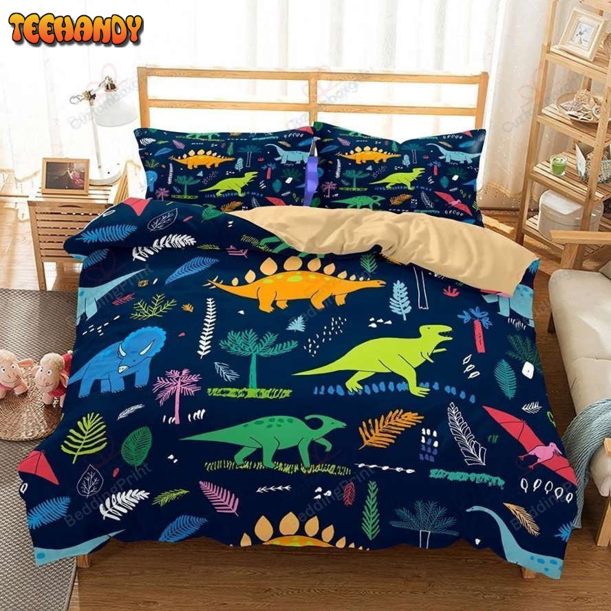 Cute Dinosaur Cartoon Kids Roon Duvet Cover Bedding Sets