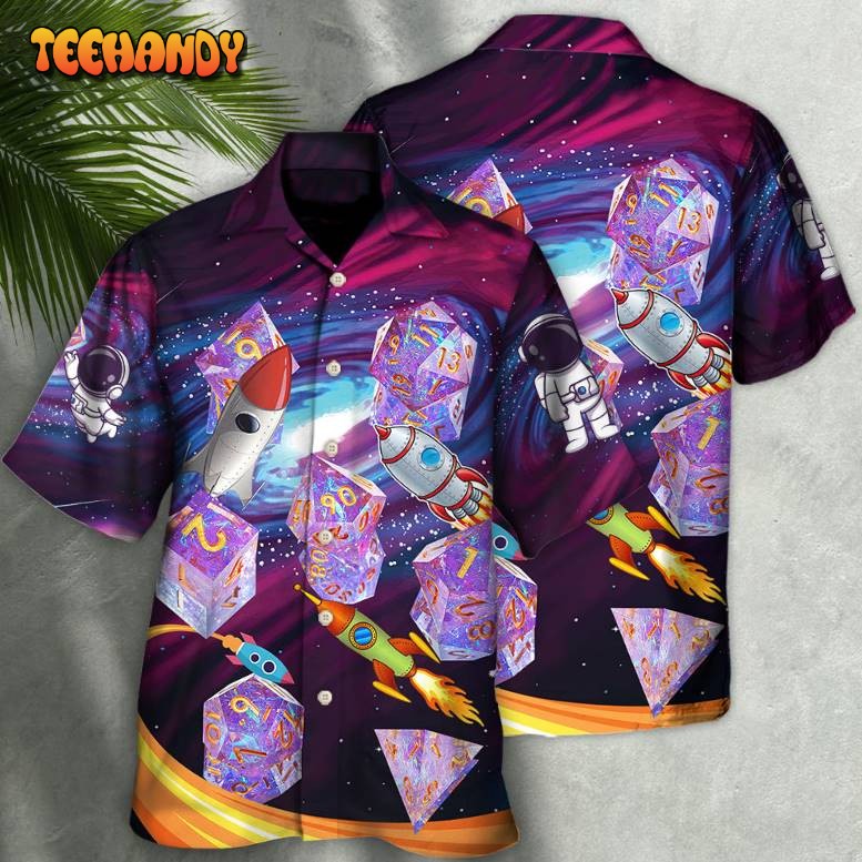 D20 Galaxy Where Are Space Ship Going Hawaiian Shirt