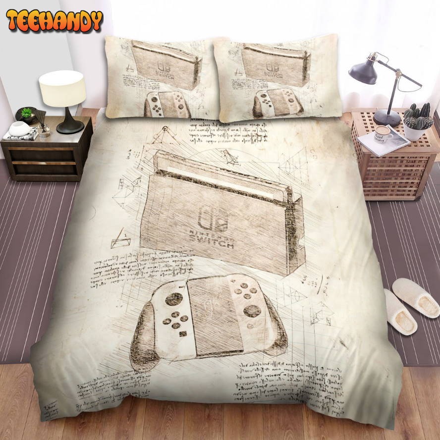 Da Vinci Inspired Sketches Nintendo Switch Bedding Sets